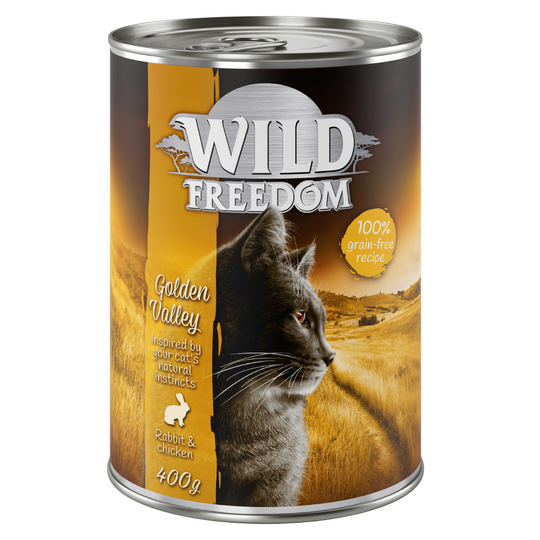 5 + 1 på köpet! Wild Freedom våtfoder 6 x 200 / 400 g - Golden Valley - Rabbit & Chicken 6 x 400 g