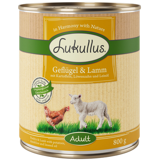 Lukullus Fågel & lamm - 6 x 800 g