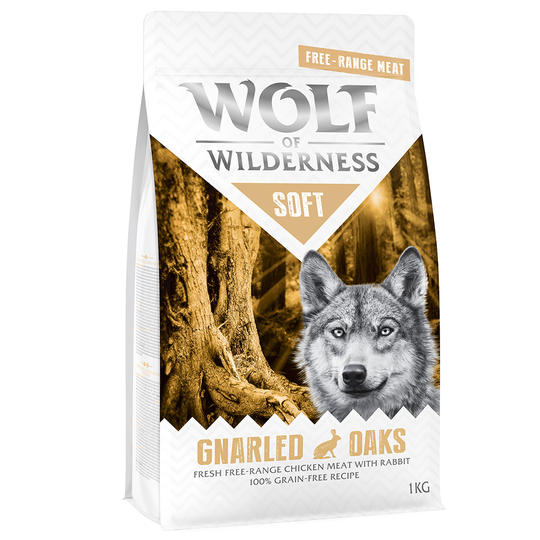 2 x 1 kg till sparpris! Wolf of Wilderness hundfoder - Adult Soft Free Gnarled Oaks Chicken &Rabbit