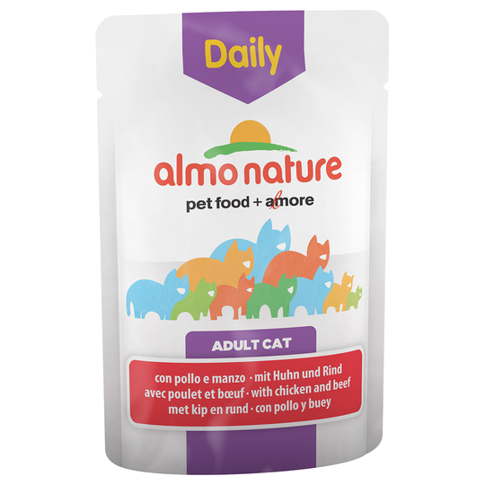 Ekonomipack: Almo Nature Daily Menu Pouch 24 x 70 g - Blandpack kyckling