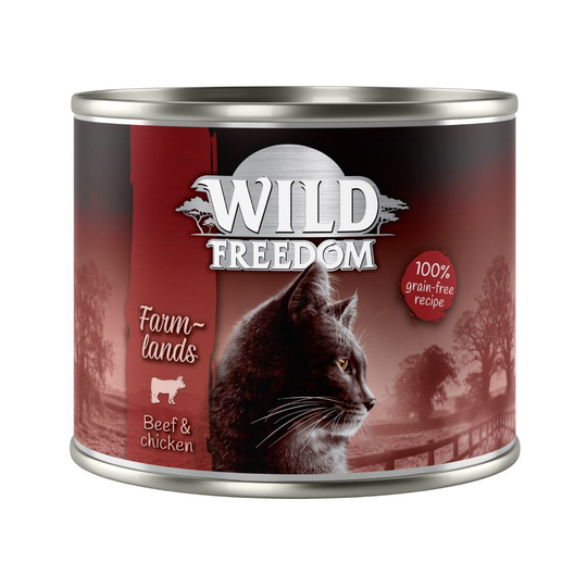 5 + 1 på köpet! Wild Freedom våtfoder 6 x 200 / 400 g - Farmlands Beef & Chicken 6 x 200 g