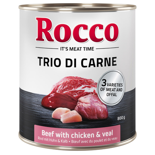 6 x 800 g Rocco Trio di Carne Beef, Chicken & Veal