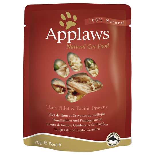 Ekonomipack: Applaws Cat Pouches kattmat 48 x 70 g - Fisk & stillahavsräkor