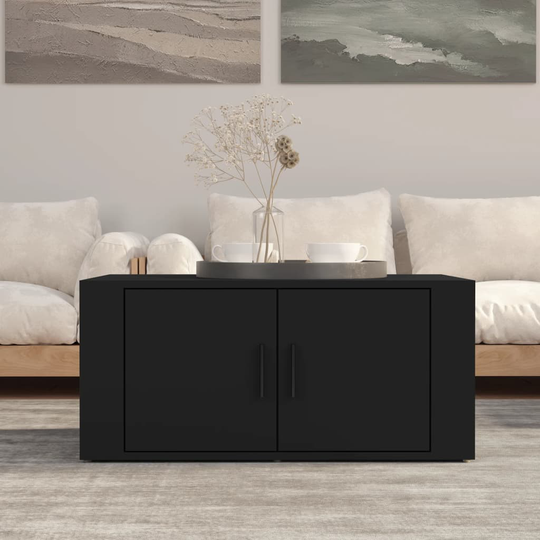 vidaXL Soffbord svart 80x50x36 cm konstruerat trä