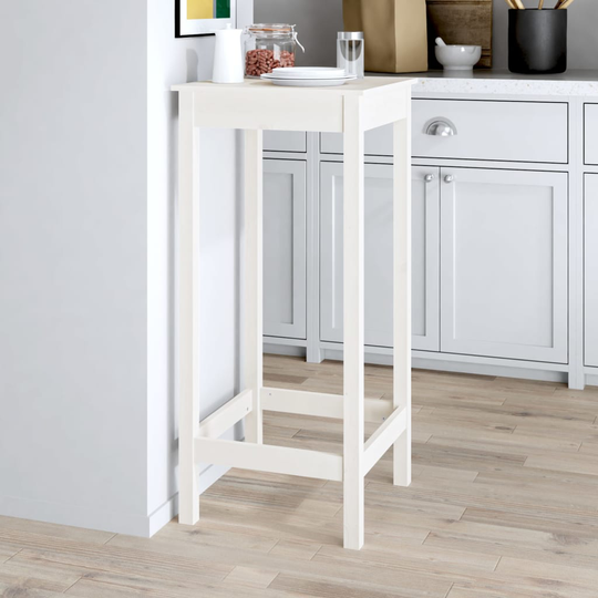 vidaXL Barbord vit 50x50x110 cm massivt furuträ