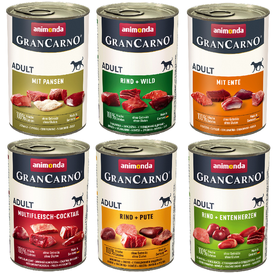 Ekonomipack: Animonda GranCarno Original 24 x 400 g - Mix II, 6 sorter