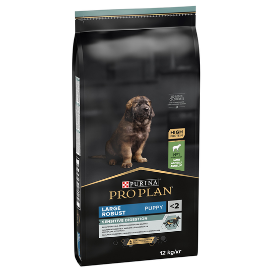 10 kg + 2 kg / 12 kg + 2 kg på köpet! 12 kg / 14 kg Pro Plan - Large Robust Puppy OPTIDIGEST Lamb (12 kg)