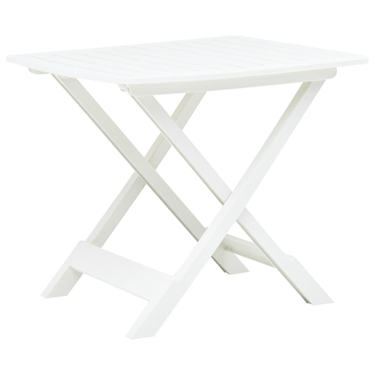 vidaXL Hopfällbart trädgårdsbord vit 79x72x70 cm plast