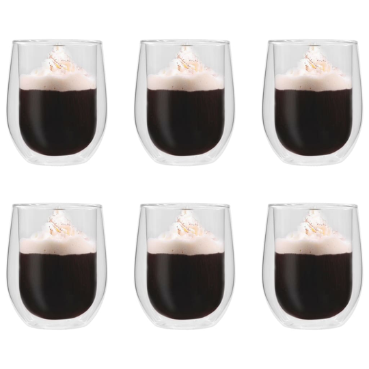 vidaXL Teglas dubbelväggiga 6 st 320 ml