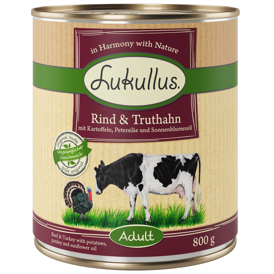 Lukullus Nötkött & kalkon - 6 x 800 g
