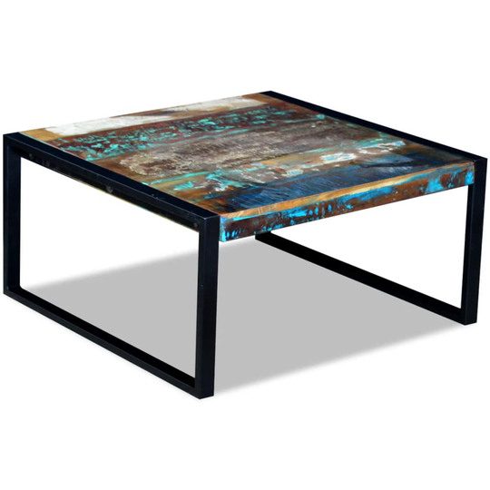 vidaXL Soffbord återvunnet massivt trä 80x80x40 cm