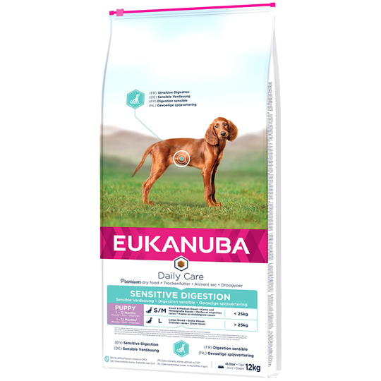12 kg / 15 kg Eukanuba Daily Care torrfoder till sparpris! - 12 kg Puppy Sensitive Digestion