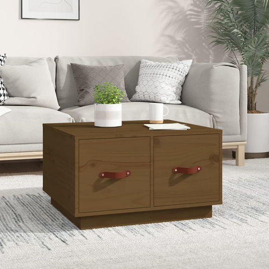 vidaXL Soffbord honungsbrun 60x53x35 cm massiv furu