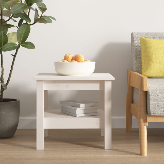 vidaXL Soffbord vit 45x45x40 cm massivt furu