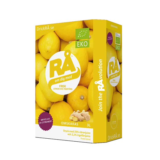 RÅ Frisk - citron/ingefära Bag-in-Box, 3l ekologisk