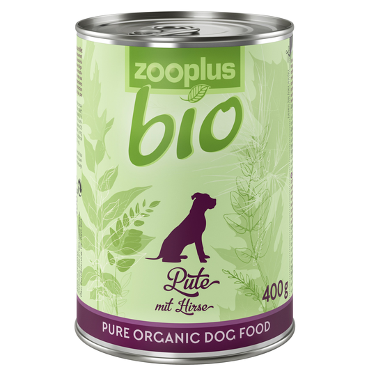 Ekonomipack: zooplus Bio 24 x 400 g - Eko-kalkon med eko-zucchini (glutenfritt)