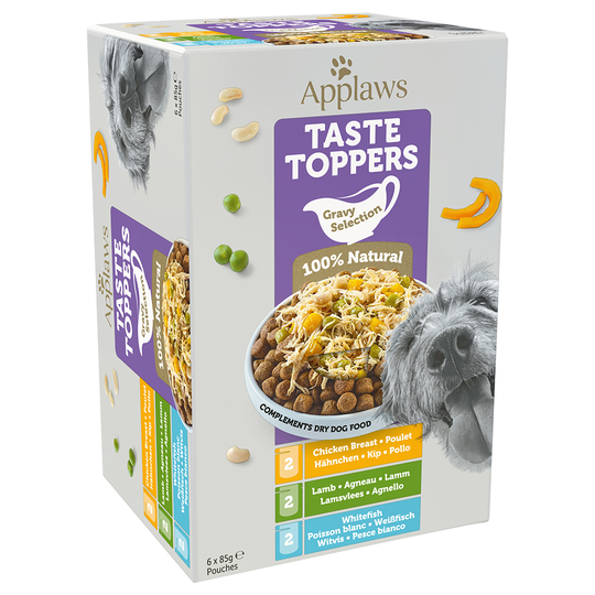 6 x 85 g Applaws Taste Toppers provpack till sparpris - Mixpack i sås