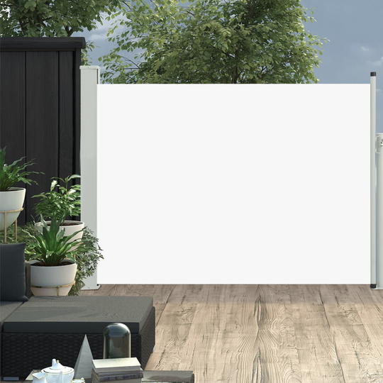 vidaXL Infällbar sidomarkis 120x500 cm gräddvit