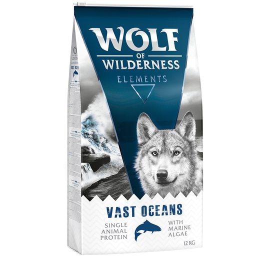 Ekonomipack: 2 x 12 kg Wolf of Wilderness hundmat - Vast Oceans - Fish