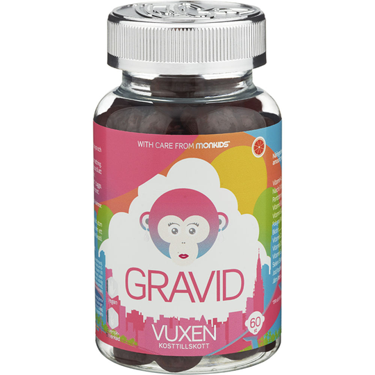 Monkids Gravid Blodapelsin Gummies 60 st