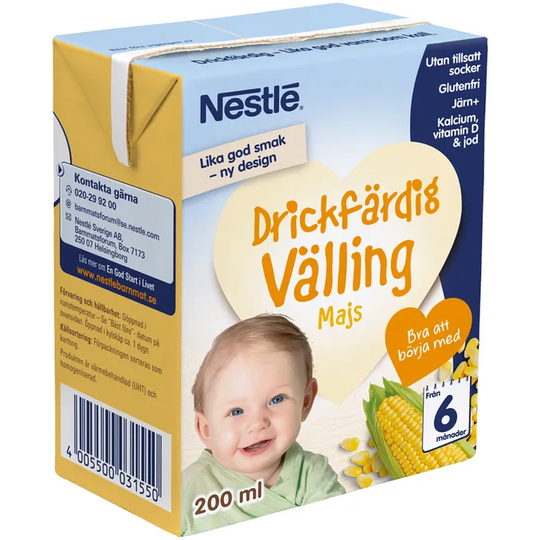 Nestlé 6 x Drickfärdig Välling Majs