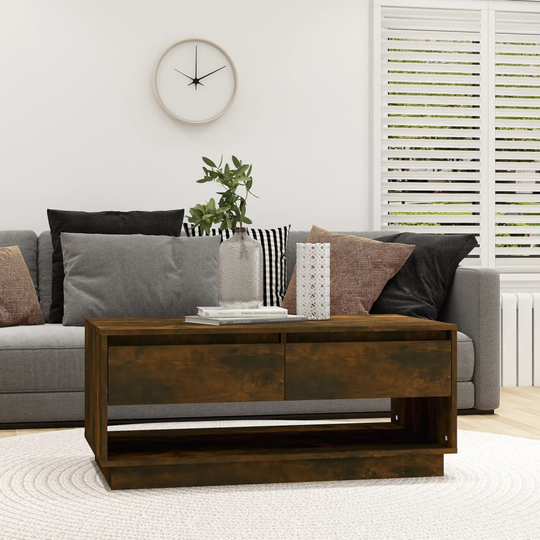 vidaXL Soffbord rökfärgad ek 102,5x55x44 cm spånskiva