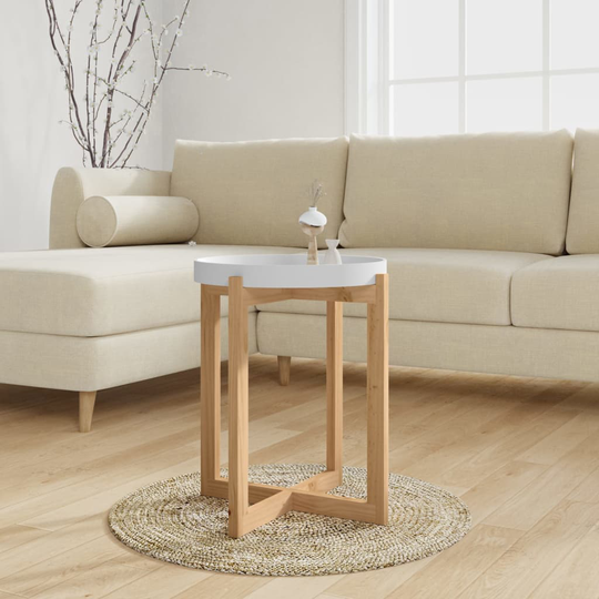vidaXL Soffbord vit 41x41x48,5cm cm konstruerat trä&massiv furu