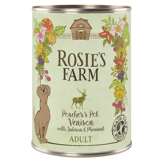 Ekonomipack: Rosie's Farm Adult 24 x 400 g - Venison & Pheasant with Salmon