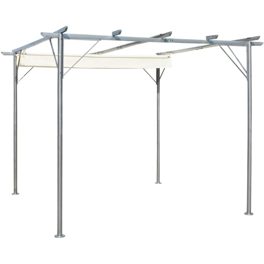 vidaXL Pergola med indragbart tak gräddvit 3x3 m stål