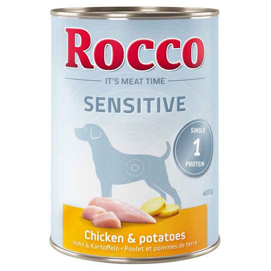 Ekonomipack: Rocco Sensitive 24 x 400 g - Kyckling & potatis