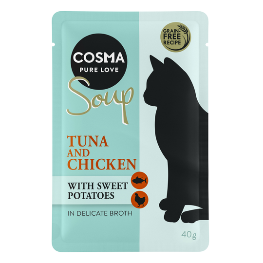 Cosma Soup 12 x 40 g - Tonfisk & kyckling med sötpotatis