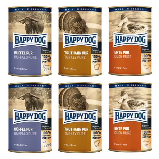 Happy Dog Sensible Pure 6 x 400 g - Mix 3 sorter
