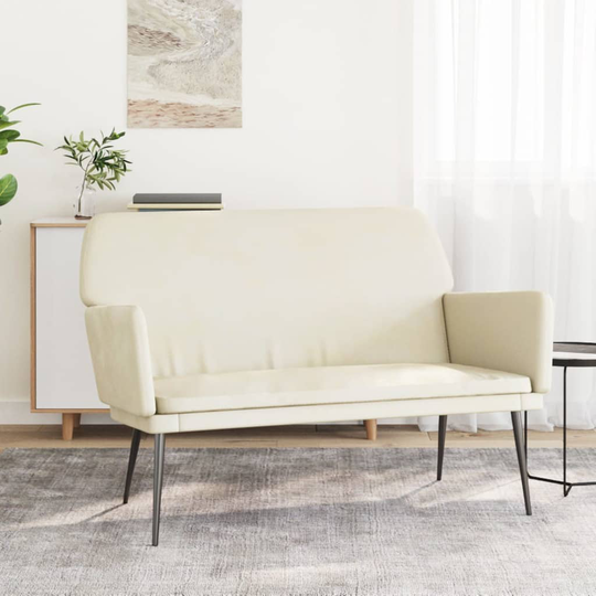 vidaXL Bänk gräddvit 108x79x79 cm sammet