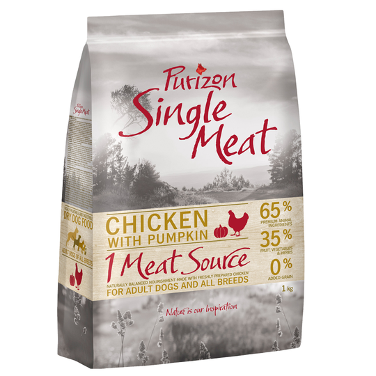 Testa nu - 1 kg till kanonpris! Purizon torrfoder - Single Meat Adult Chicken & Pumpkin - Grain Free