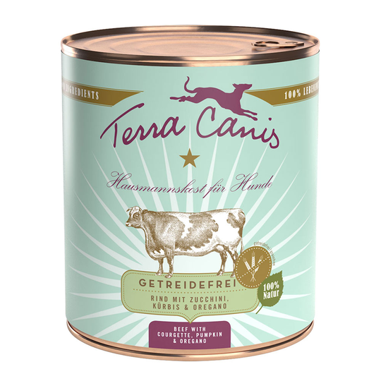 Terra Canis spannmålsfritt 6 x 800 g - Nötkött med zucchini, pumpa & oregano