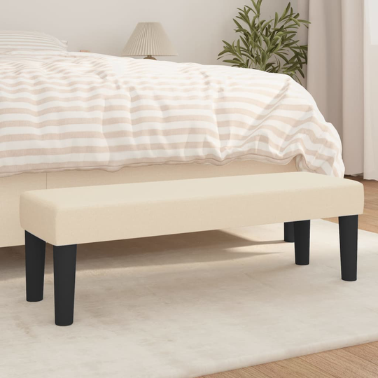 vidaXL Bänk gräddvit 100x30x30 cm tyg