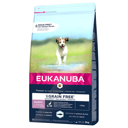 Eukanuba Grain Free Puppy Small / Medium Breed Salmon - 3 kg