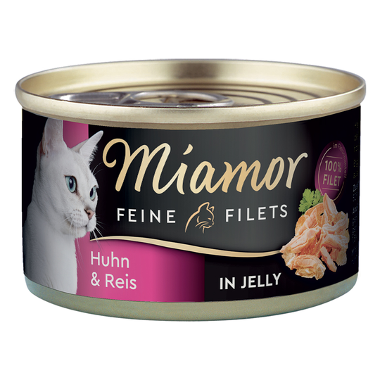 Ekonomipack: Miamor Fine Filets 24 x 100 g - Kyckling & ris i gelé