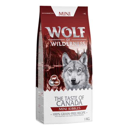 Wolf of Wilderness - The Taste Of - Mini Kibbles - Canada 1 kg (nötkött, kalkon, torsk)