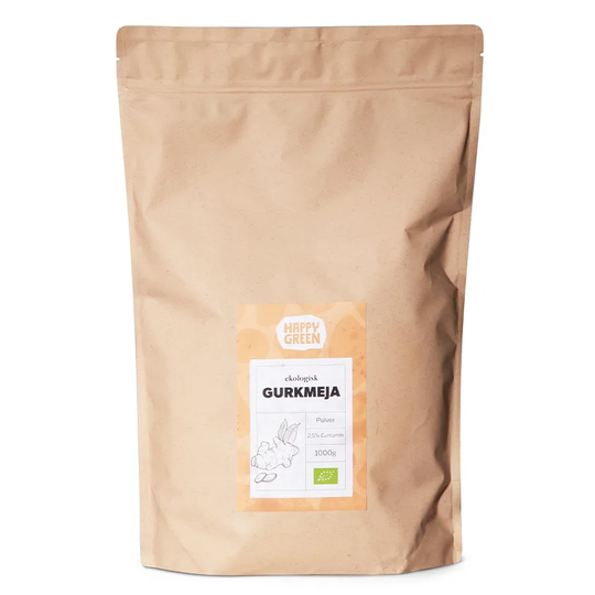 Happy Green Gurkmeja pulver 2,5% Curcumin, 1kg ekologisk
