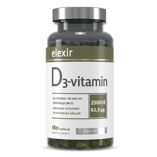 Elexir Pharma Elexir D3-vitamin 2500 IE 180 kapslar
