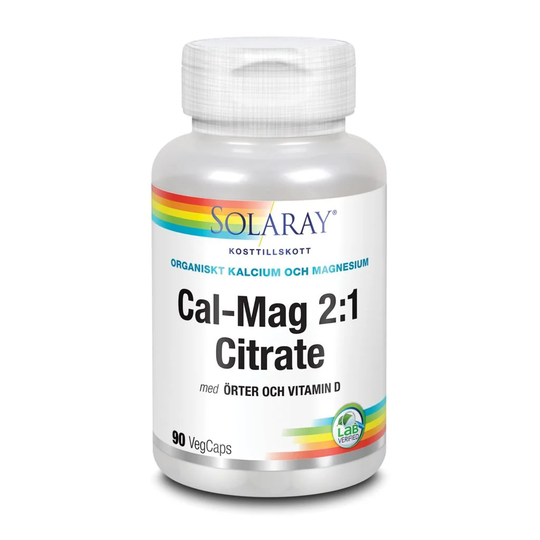Solaray Cal-Mag 2:1 Citrate & D-vitamin 90 kapslar