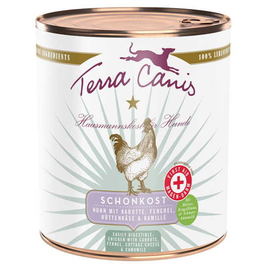 Ekonomipack: Terra Canis First Aid 12 x 800 g - Kyckling med morötter, fänkål, keso & kamomill