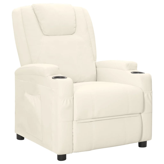 vidaXL Reclinerfåtölj gräddvit konstläder