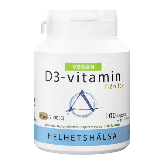 Helhetshälsa Vegan D3-vitamin 50μg, 100 kapslar