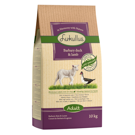 Lukullus kallpressat hundfoder Myskand & lamm 10 kg