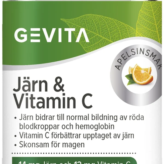 Gevita Järn och Vitamin C 90 tuggtabletter