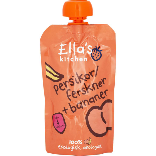 Ella's Kitchen Persika & banan puré 120 g