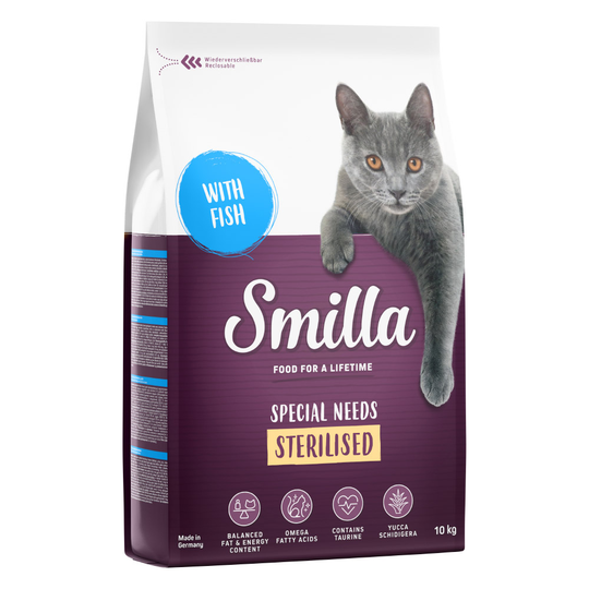 Ekonomipack: 2 x 10 kg Smilla torrfoder till sparpris! Adult Sterilised Fisk