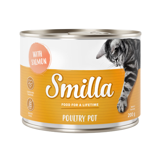 Ekonomipack: Smilla Poultry Pot 24 x 200 g - Mört fjäderfäkött med lax